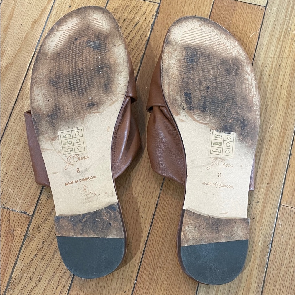 J. Crew Tan Knotted Slide Sandals - Picture 2 of 2